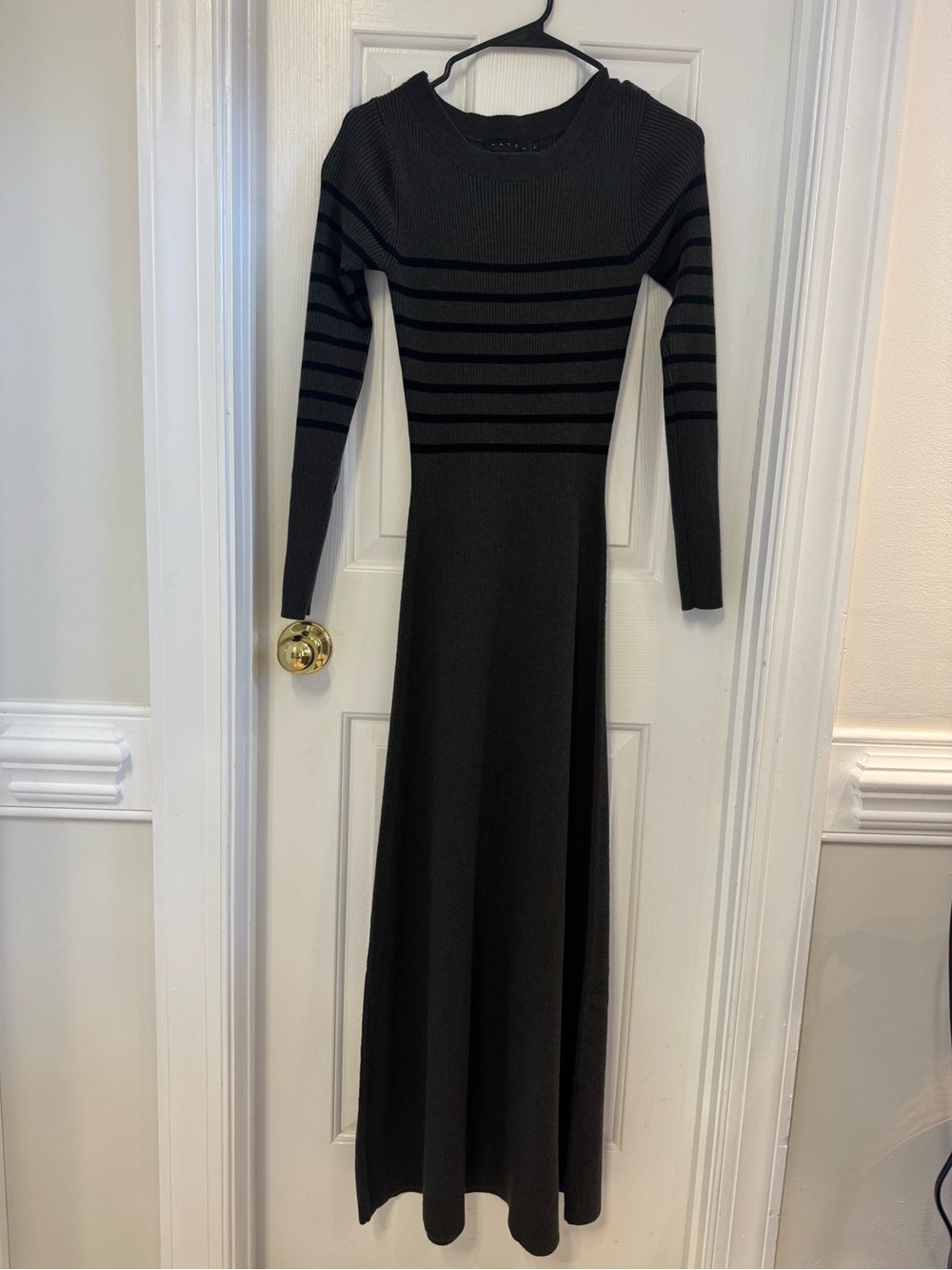 Hatch Black Long Sleeve Knit Maxi Dress